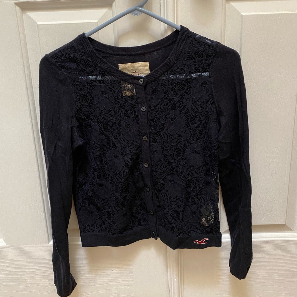 Hollister navy blue cardigan